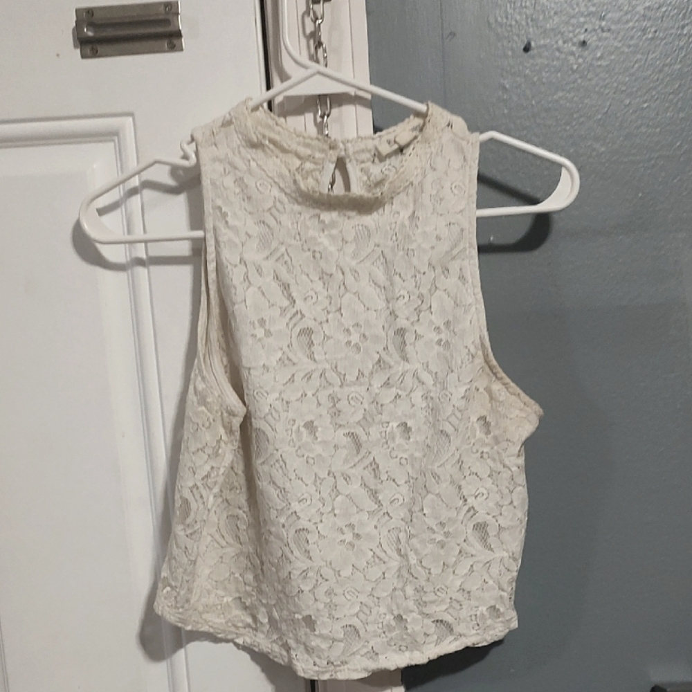 Rolla Coster Cream Cropped Sleeveless Tank Top